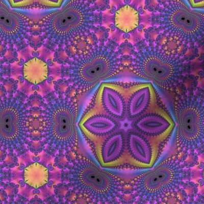 Vibrant Ornate Funky Boho Hippie Fractal Kaleidoscope  Pattern