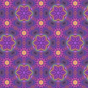 Vibrant Ornate Funky Boho Hippie Fractal Kaleidoscope  Pattern