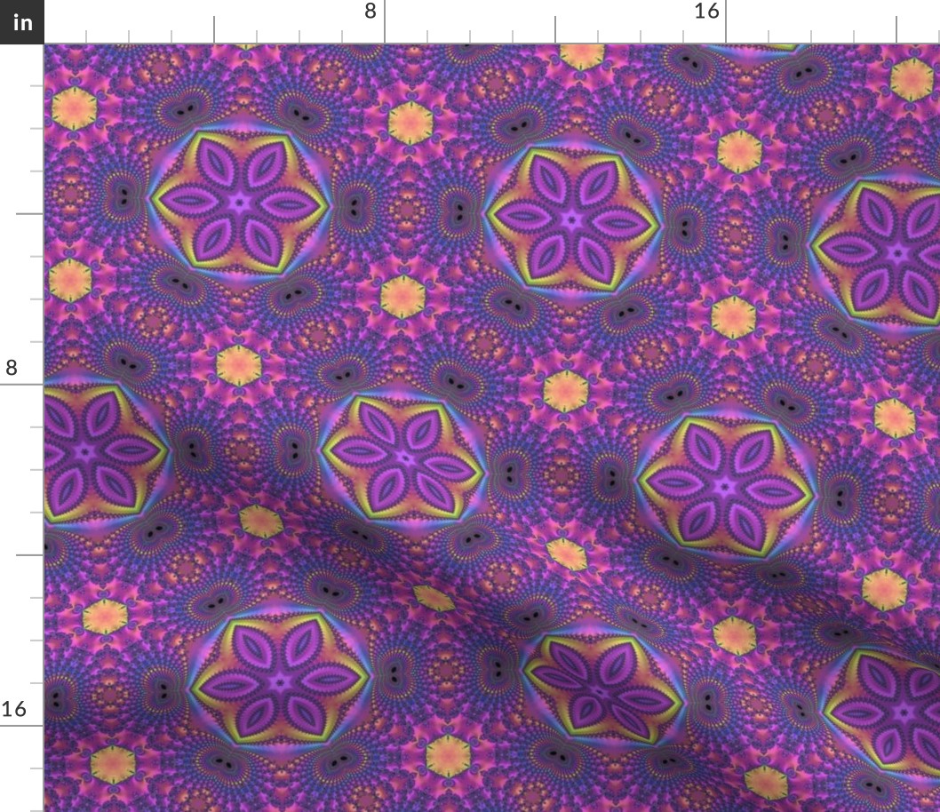 Vibrant Ornate Funky Boho Hippie Fractal Kaleidoscope  Pattern