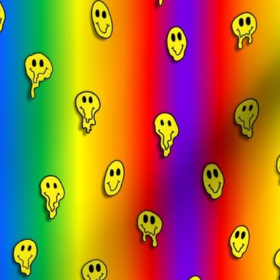 trippy smiles on rainbow