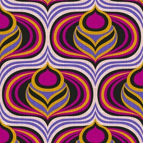 Discogee 70s Op Art Flower Ogee (Pink Purple Gold) - Medium