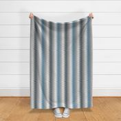 1970s Twisted Op Art Vertical Stripe in Silver Gray and Turquoise
