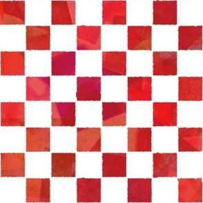 Paper Cut Checks Fan Tan Alley Red and White Medium 