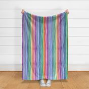 Large Scale Endless Rainbow Vertical Painted Stripes on White