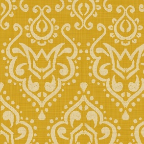 Textured Sunday Damask Pineapple Yellow - Large