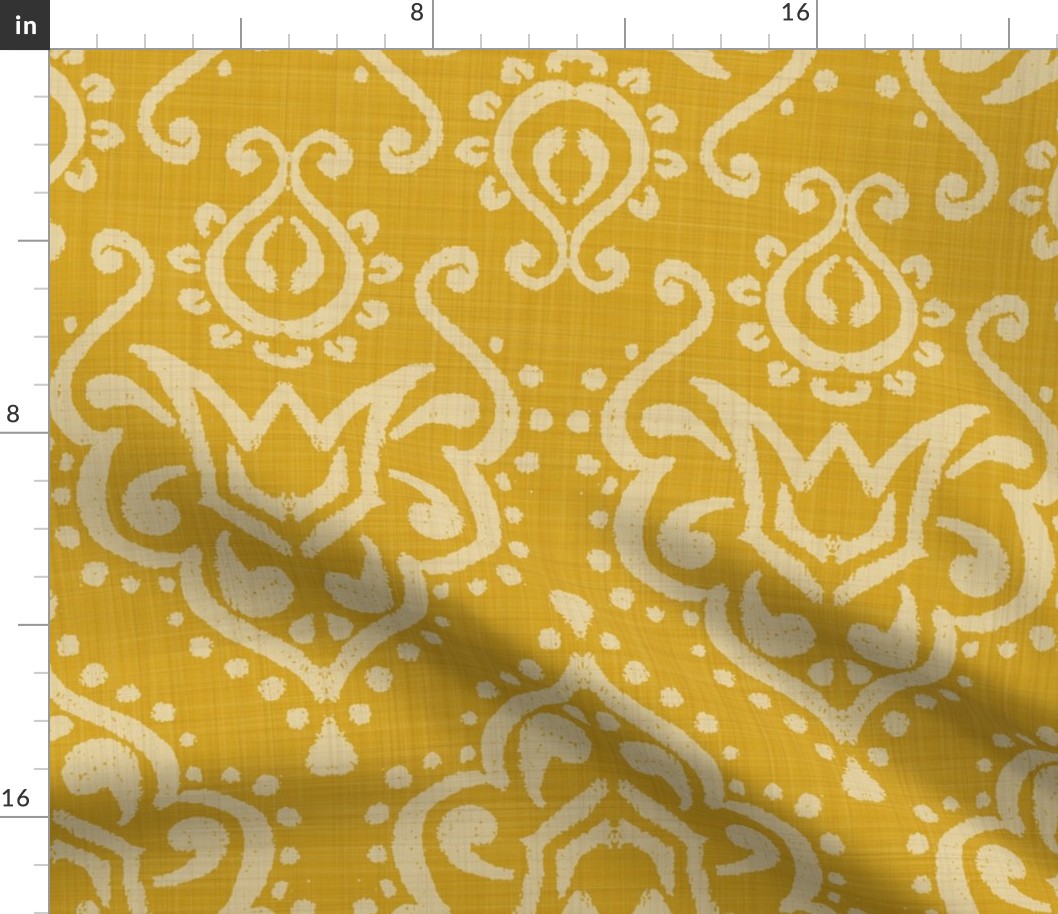 Textured Sunday Damask Pineapple Yellow - Large