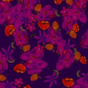 flowers in deep purples by rysunki_malunki