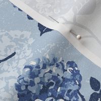 Hydrangeas - Navy on Sky - Small