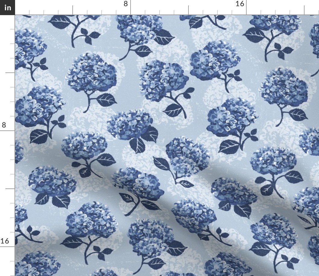 Hydrangeas - Navy on Sky - Small