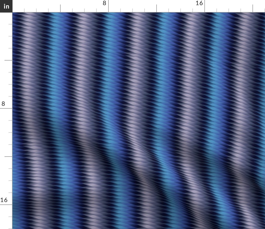 Twisted Op Art Vertical Stripe in Blues