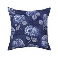 Hydrangeas - Monochromatic Indigo - Medium