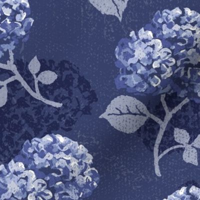 Hydrangeas - Monochromatic Indigo - Medium