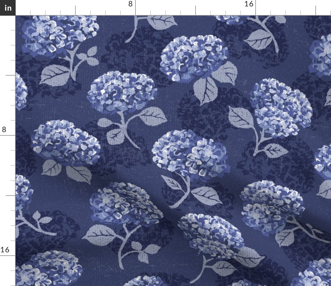 Hydrangeas - Monochromatic Indigo - Medium