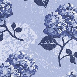 Hydrangeas - Indigo on Lavender - Large