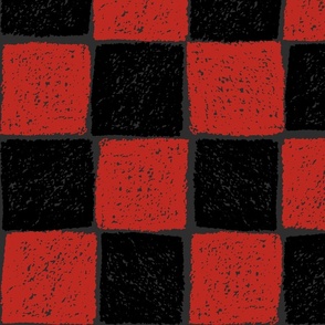 Crayon Red and Black Checkers - Large