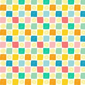 Crayon Checks Bright Colors - Small