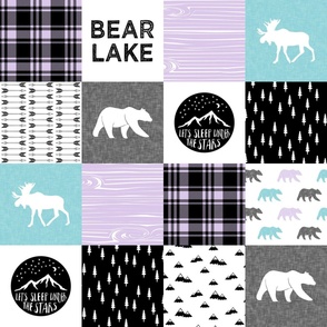 BEAR LAKE  wholecloth  || teal & purple  C22
