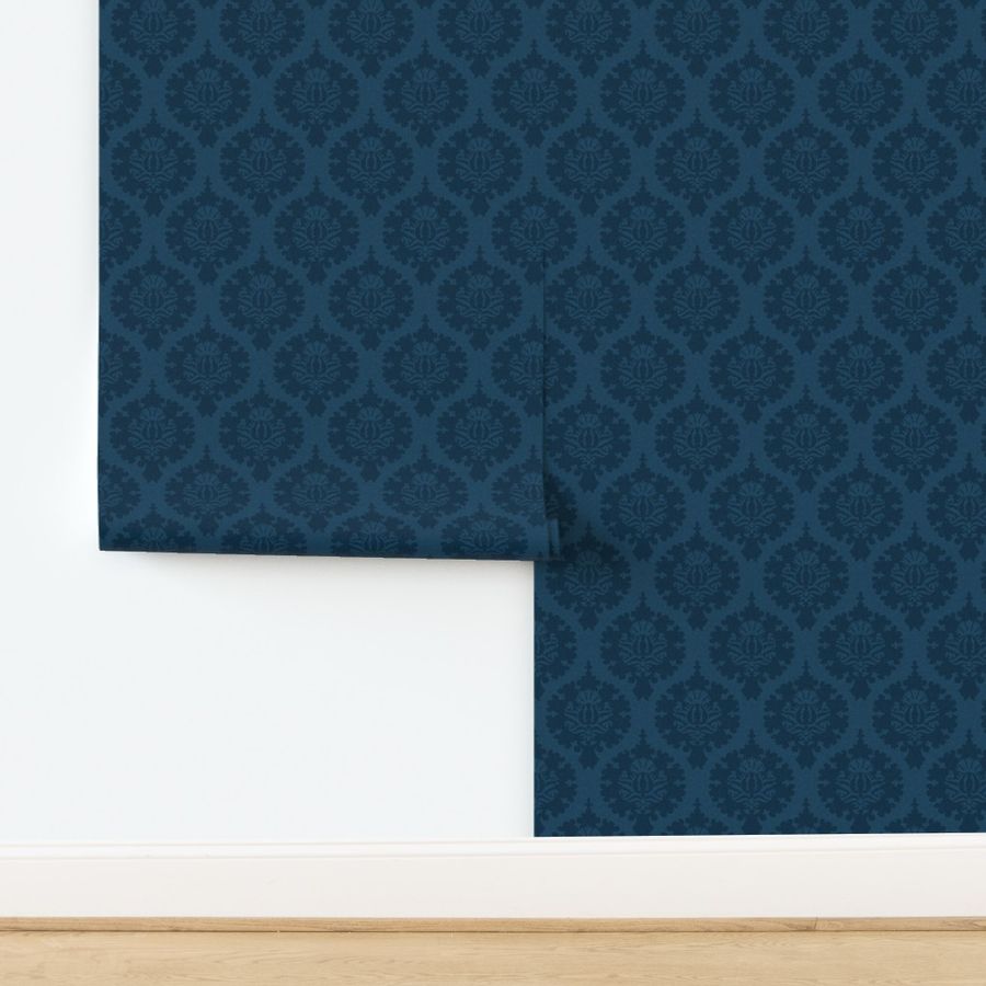 damask 729 Prussian blue