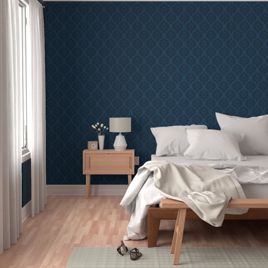 damask 729 Prussian blue