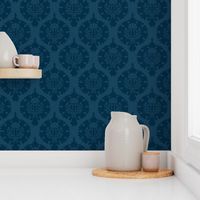 damask 729 Prussian blue