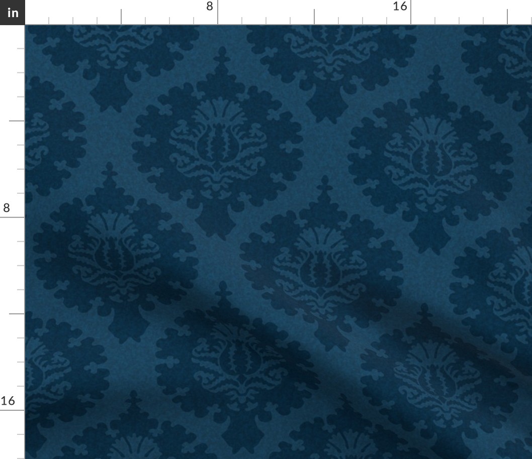 damask 729 Prussian blue