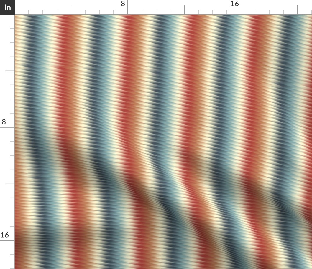 Twisted Op Art Vertical Stripe in Red White and Blue
