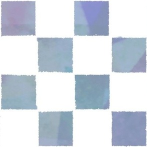 Cut Paper Checks Cornflower and White Large