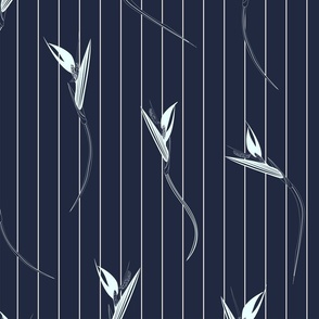 Bird of paradise seamless vector pattern// big scale