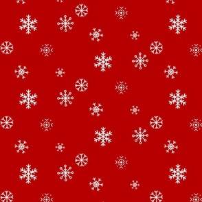 Snowflakes Christmas Holiday Red 