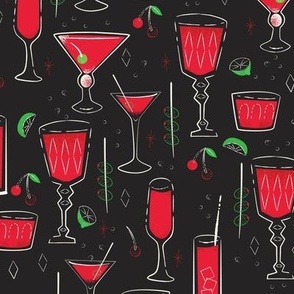 Cocktail Party in Red and Black