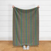 frog houndstooth black and pastel rainbow
