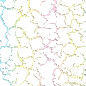 cracked paint pastel rainbow on white