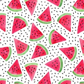 Large scale - Watercolour watermelon on white