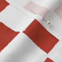 Cut Paper Checks Poppy Red and White Large