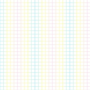 pastel rainbow grid on white