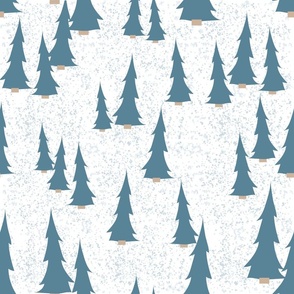Winter Forest  Blender Christmas Holiday Scene Blue Evergreen Trees