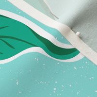 Hello Summer Lemon Tea Towel - Aqua 