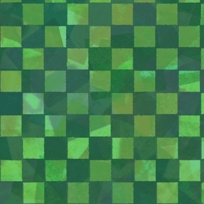Cut Paper Checks Grass and Emerald Medium 