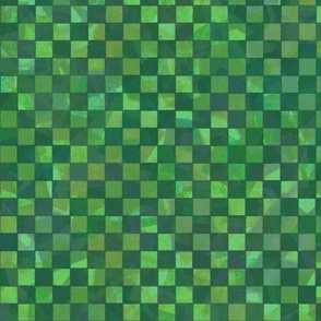 Cut Paper Checks Grass and Emerald Small 