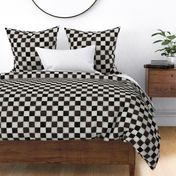 Black and White Watercolored Checkerboard 2 inch-Check