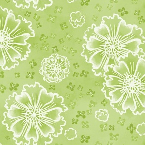 Lime Smoothie Meadow Flowers (24.3" repeat)
