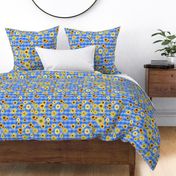 cheery-blue-checks-and-sunflowers-medium-pale-light-blue-and-yellows