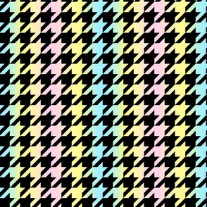 houndstooth black and pastel rainbow