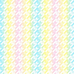 houndstooth of the dead white and pastel rainbow