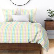 houndstooth white and pastel rainbow