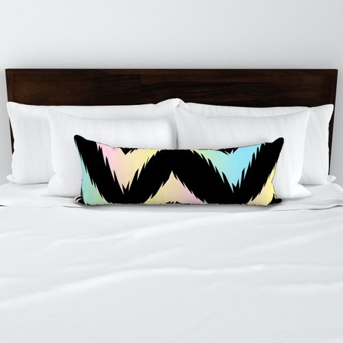 jagged chevron pastel rainbow on black