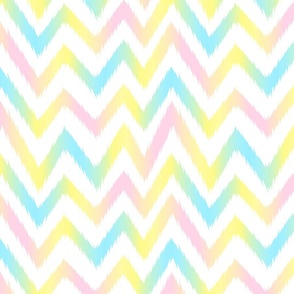 jagged chevron pastel rainbow on white