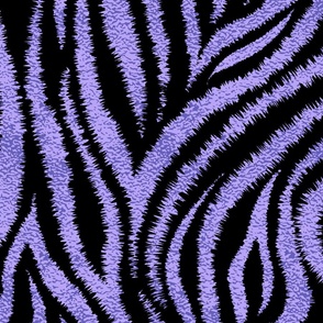 Textured Animal Striped Tiger Fur in Bold Purple Lilac and Black Swirling Zebra Stripes