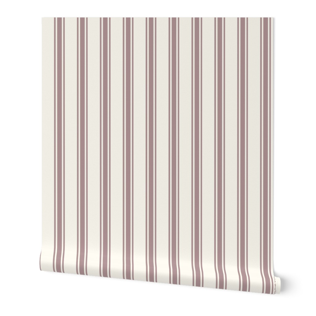 Pink Ticking Stripe on Off White