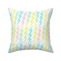 pastel rainbow bolts on white